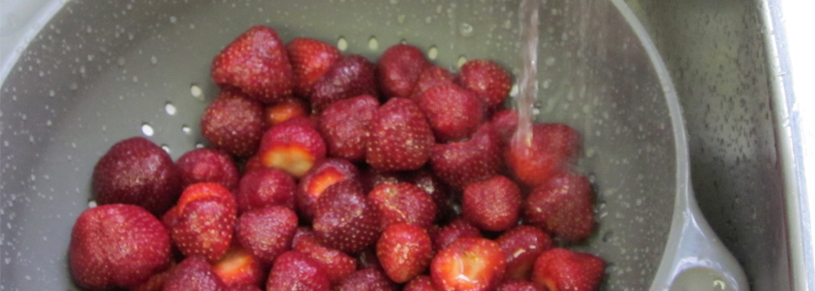 washing the berries